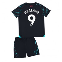Camiseta Manchester City Erling Haaland #9 Tercera Equipación Replica 2023-24 para niños mangas cortas (+ Pantalones cortos)